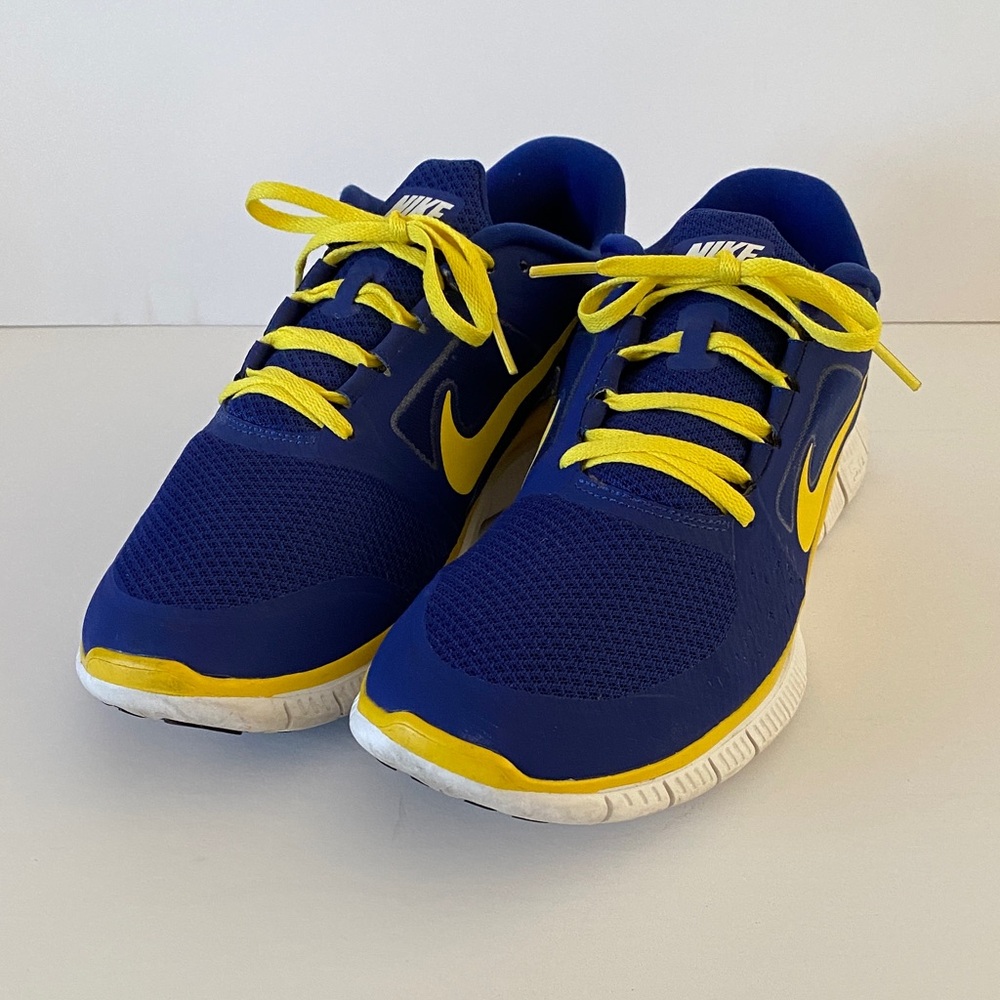 Nike Free Run ID Men’s Royal Blue Sneakers with Yellow Highlights